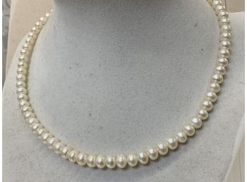 Antique Authentic Pearl Necklace With Sterling Clasp