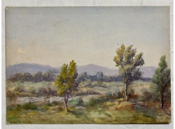Painting Horace Robbins Burdick Landscape Watercolor On Board Signed  Lot B