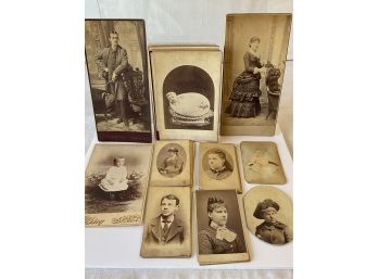 34 Antique Cabinet Card Photos, Victorian Portraits