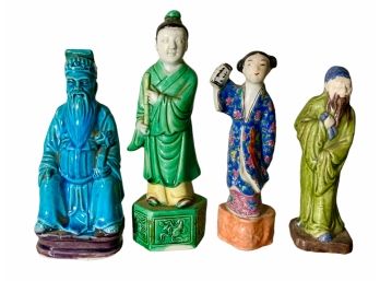 Four Antique Chinese Porcelain Statues