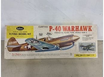 Vintage Guillows  P-40 Warhawk Scale Flying Model Kit