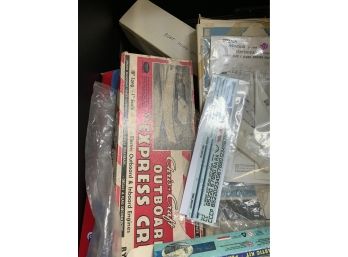 Box Of Model Building Parts And Incomplete Model Sets