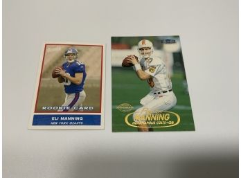 Peyton Manning Fleer Rookie And Eli Manning Bazooka Mini Rookie Cards