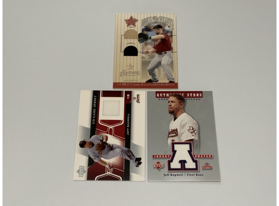 Jeff Bagwell Jersey And Bat Card Lot