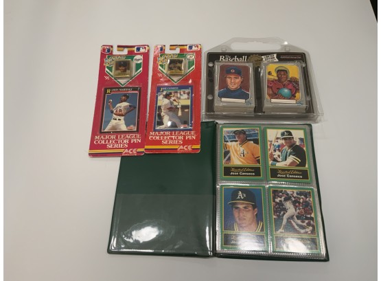 The Baseball Enquirer Mystery Interview Cards, Jose Canseco Card Set And Pins