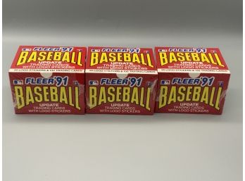 3 Sealed 1991 Fleer Update Baseball Sets #1