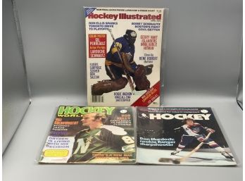 3 Vintage Hockey Magazines From The 1970s Hockey Illustrated, Hockey World And Hockey