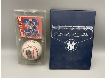 Sandy Koufax Baseball And Mickey Mantle Story Card Holder