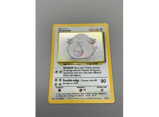 Chansey 3/102 Holo 1999 WotC Base Set Pokemon Card