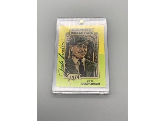 Jocko Conlan Baseball Immortals First Printing Autographed Card
