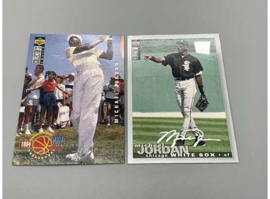 Michael Jordan 1994 Collectors Choice Special Edition Baseball Rookie Card And Golf Pro Files Card