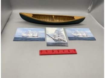 Canoe And Sailboat Postcards