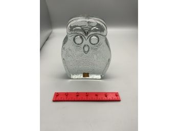Vintage Blenko Art Glass Owl Bookend