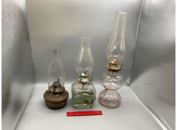 Oil Lamps Including Vintage Lamplight Farms 340 Made In USA