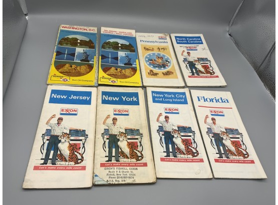Vintage Exxon And Sunoco Road Maps