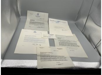 1950s Letters From Governor Ribicoff, Republican Chairman Meade Alcorn And Police Commissioner Edward Hickey