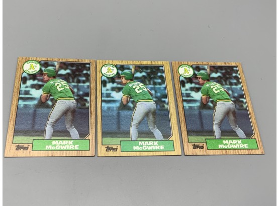 3 Mark McGwire 1987 Topps Cards