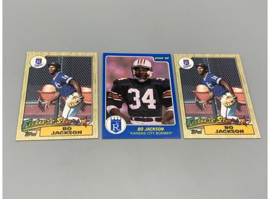 Bo Jackson 1988 Star Football And 1987 Topps Rookie Cards X2
