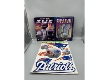 New England Patriots Super Bowl Game Programs And Window Clings