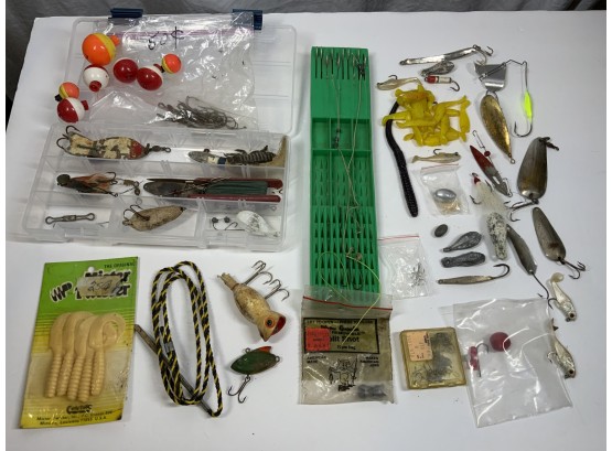 Fishing Lot Lures, Hooks, Bobbers And Other Items