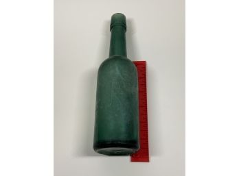 Vintage JPS Aqua Glass Bottle
