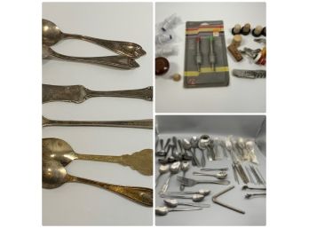 Barware, Utensils And Vintage Silverplate