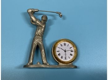 Spoontiques Pewter Golfer Clock 7573