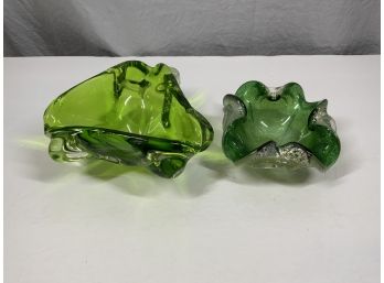Green Art Glass Bowls