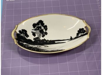 Vintage Nippon Trinket Tray Oval Handled Bowl