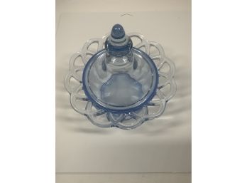 Blue Glass Lidded Jar