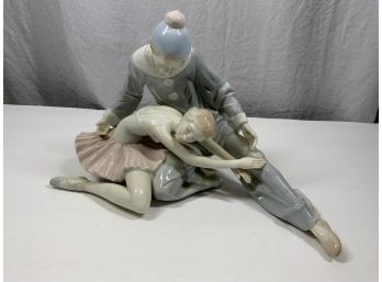 Clown And Ballerina Porcelain Figurine