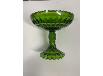 Vintage Green Footed Candy Bowl