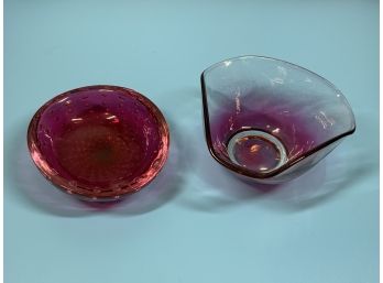 Pink Art Glass Bowls