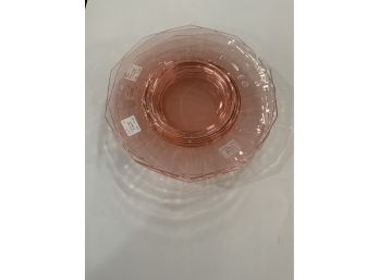 Set Of 4 Pink Cambridge Decagon Plates