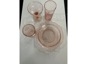 Assorted Vintage Pink Glass