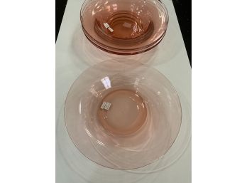 Set Of 5 Cambridge Pink Bowls
