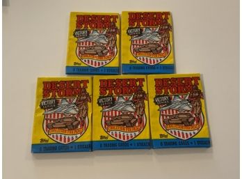 5 Unopened Packs Of Topps Desert Storm Victory Series Cards