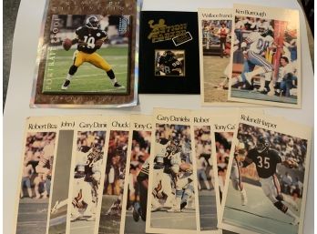 Football Lot Of Vintage Mini Posters, Stewart Large Card And Action Packed Card Advertisment