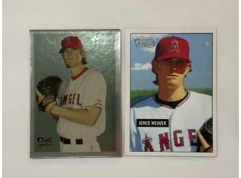 Jared Weaver 2005 Bowman Heritage First Year Card And 2006 Heritage Chrome Rookie Card