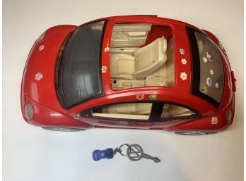 Barbie Volkswagen Beetle Red Vehicle With Key