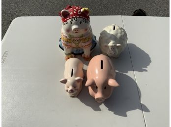Piggy Banks Plus A Sheep Bank