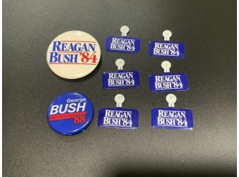 Reagan And Bush 84 And 88 Pins And Tabs