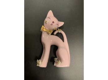 Vintage Pink Porcelain Cat