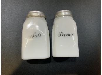 Vintage Milk Glass Salt And Pepper Shakers