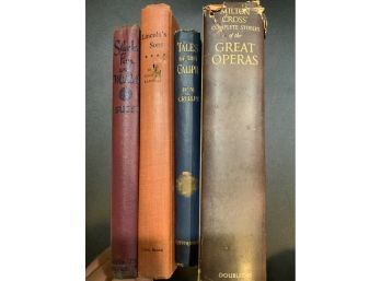 Vintage Book Lot With Lincolns Sons, Great Operas, Sharks Fins And Millet And Tales Of The Caliph