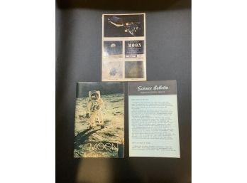 Vintage Moon Landing Items Including Moon Science Program, Moon Science Pamphlet And Stamps