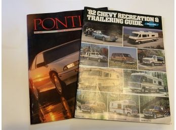 Vintage 1982 Chevy Recreation And Trailering Guide Plus A 1989 Pontiac Driving Enthusiast Handbook