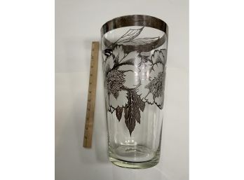 Large Floral Glass Vase