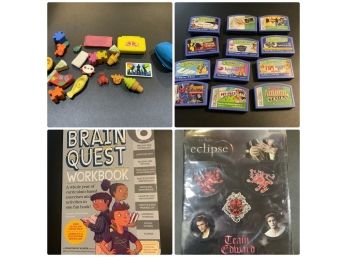 Eclipse Stickers, Leapfrog Games, Erasers, And Brain Quest Book