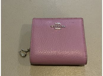 Coach Pebble Leather Small Snap Wallet Violet Orchid